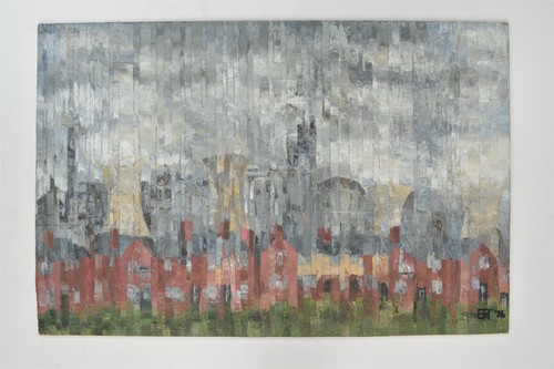 British abstract oil painting - british,
