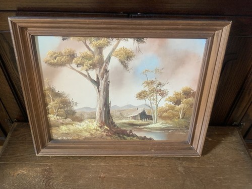 Vintage signed oil - vintage, board